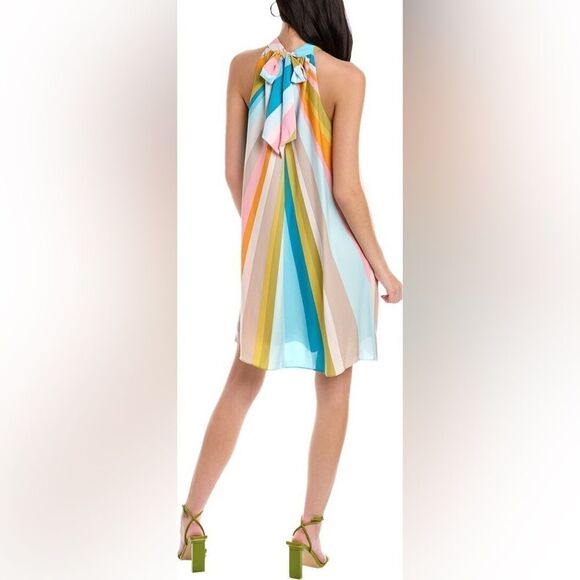 Trina Turk Morgan Striped Halter Neck Dress Multicolor Size Small - Picture 2 of 12